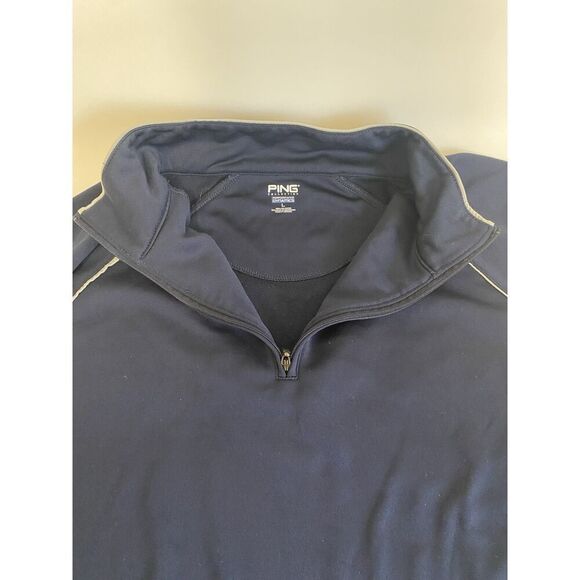 Mens PING 1/4 Zip Golf Sweatshirt Long Sleeve Navy Blue Large - Picture 5 of 7
